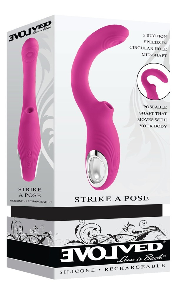 Evolved Ultimately Pleasurable and Enjoyable Strike A Pose Pink Vibrator, New