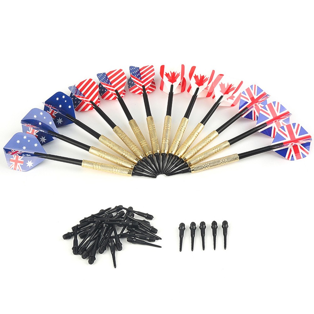 12Pcs Soft Tip Darts 14g For Electronic Dartboard With 36 Extra Tips Games E
