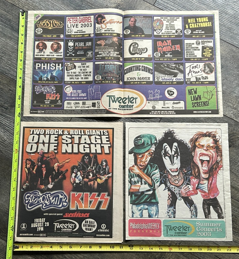 KISS Concert Ad Advert Lot Domination Tour Tweeter NJ Aug 29 2003 Vintage Kiss