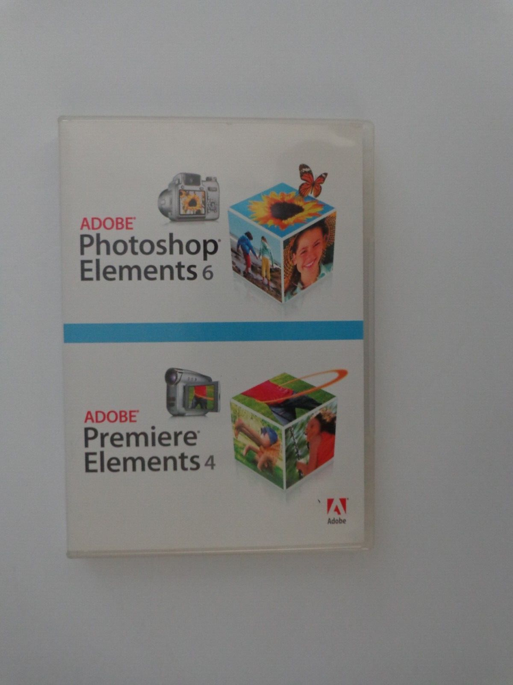 ADOBE Photoshop Elements 6 & Adobe Premiere Elements 4 (2 DISC with SERIAL #)
