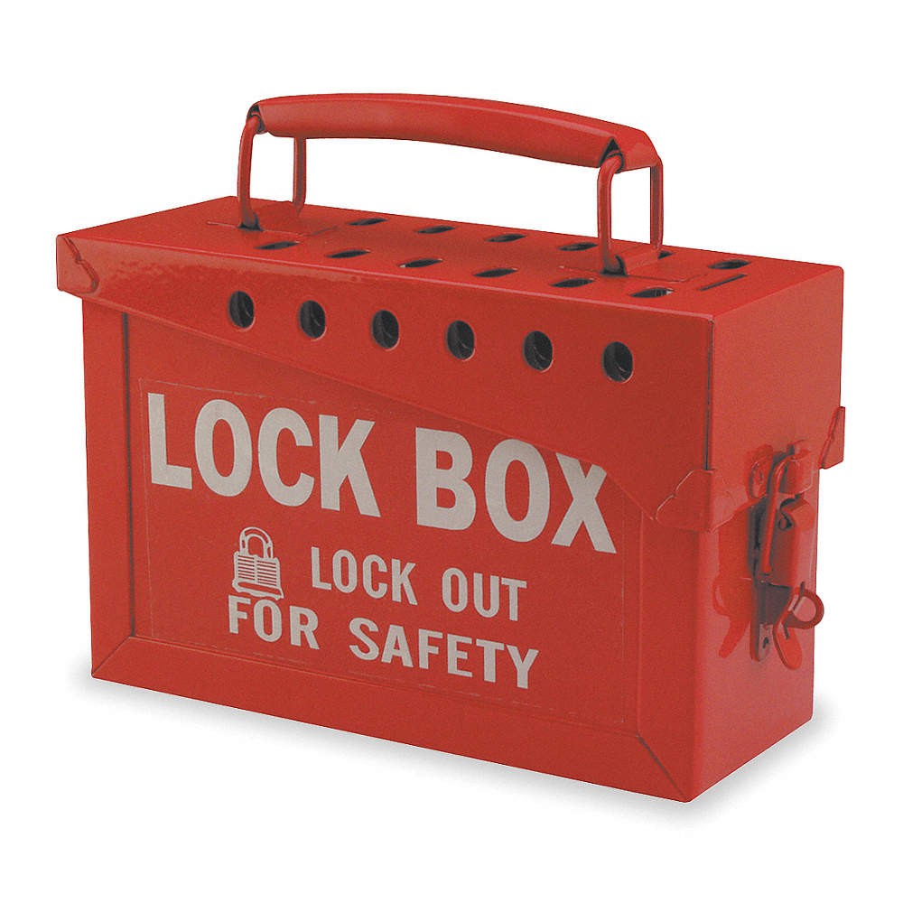 BRADY 65699 Group Lockout Box,13 Locks Max,Red 1D677