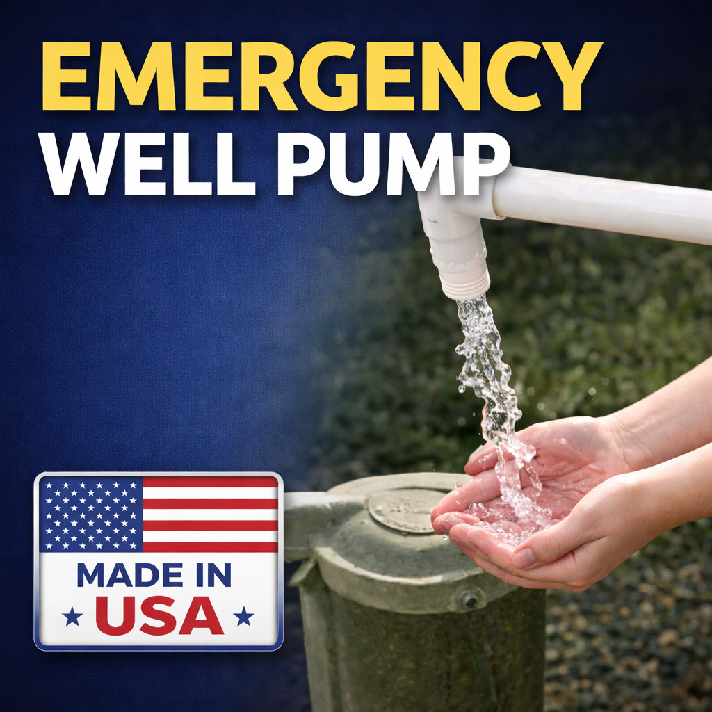 Manual Deep Well Hand Pump Kit – Emergency Backup Water – Up to 150 ft | Bradley