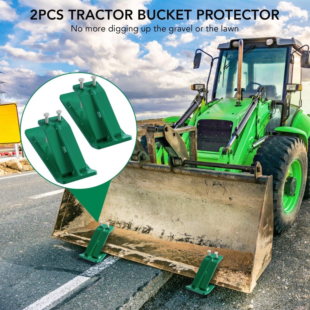 ⛳2PC Tractor Bucket Protector,Ski Edge Protector w/Lock Nuts&Bolts,Snow Removal