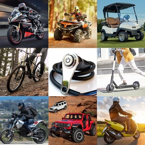 Motorcycle Universal Handlebar Light Power Control Switch Push Button Blue