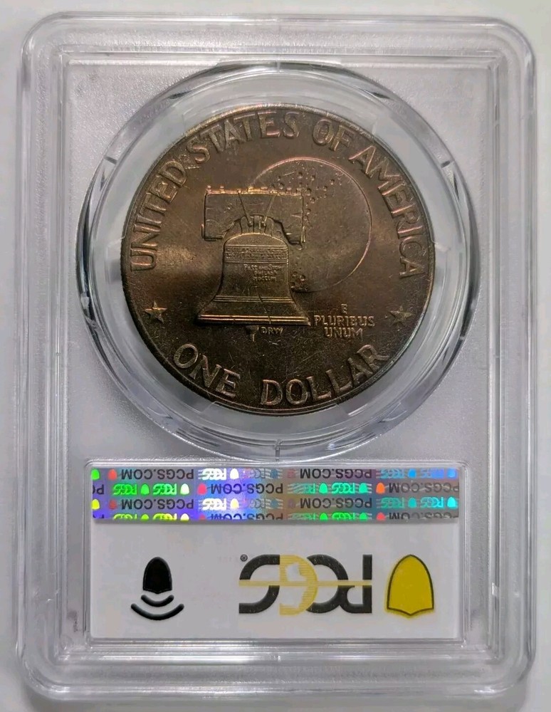 1976 Eisenhower Dollar Type 2 PCGS MS-64 Monster Toned Two Sided Toning Ike