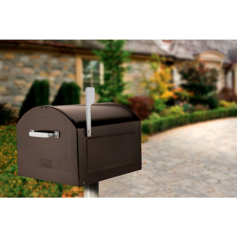 Architectural Mailbox Post Mount Outgoing Mail Indicator Steel Extra Large