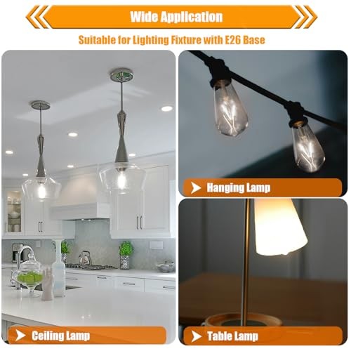 4000K Cool White LED Edison Bulbs 25W 12 Count (Pack of 1) 4000k Cool White