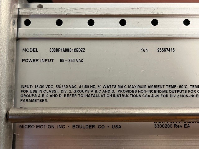 Micro Motion 3300P1A0081CEBDZZ Integrated Transmitter Controller 3300 85V/265V