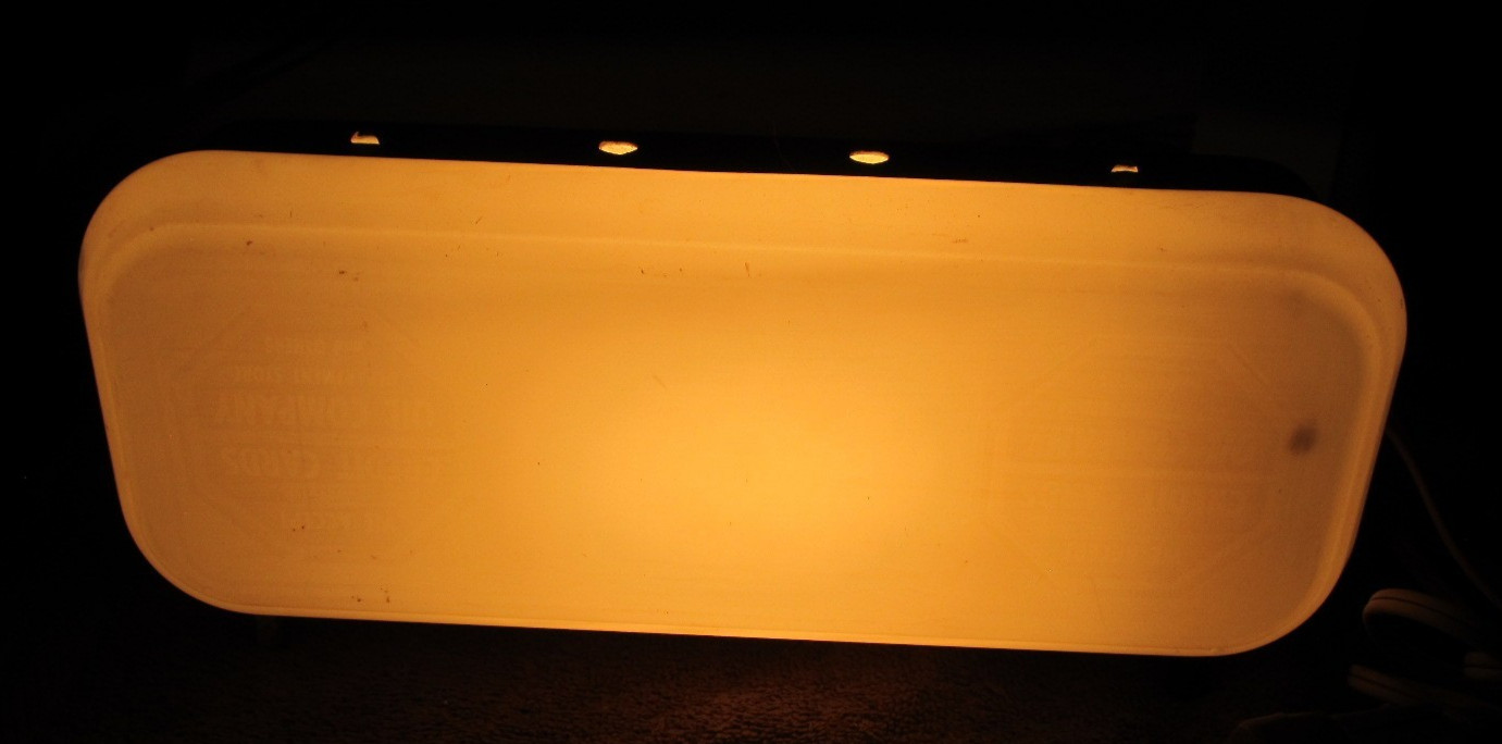 Vintage American Sign Lighted Cash Register Advertising Sign, Blank, Works