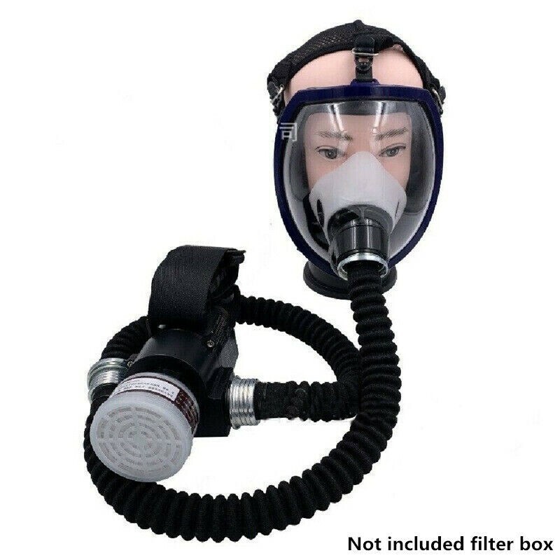 Full Face Gas Mask Chemical Paint Spray Respirator Air Breathing Electric 6800