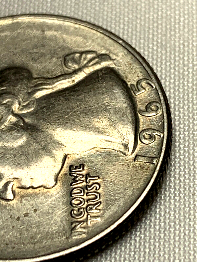 1965 quarter p mint mark error