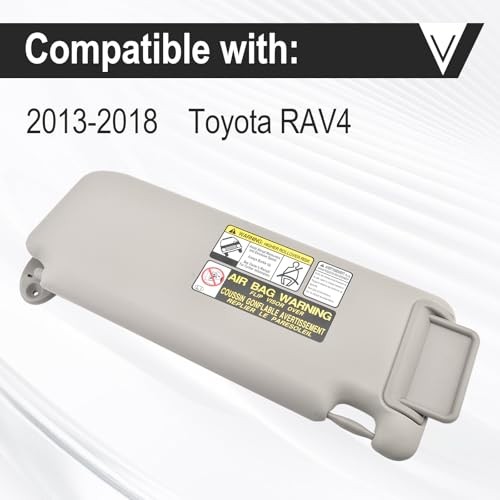 Sun Visor w/Extension Plate Fit for 2013-2018 RAV4 Replace Left Driver Side