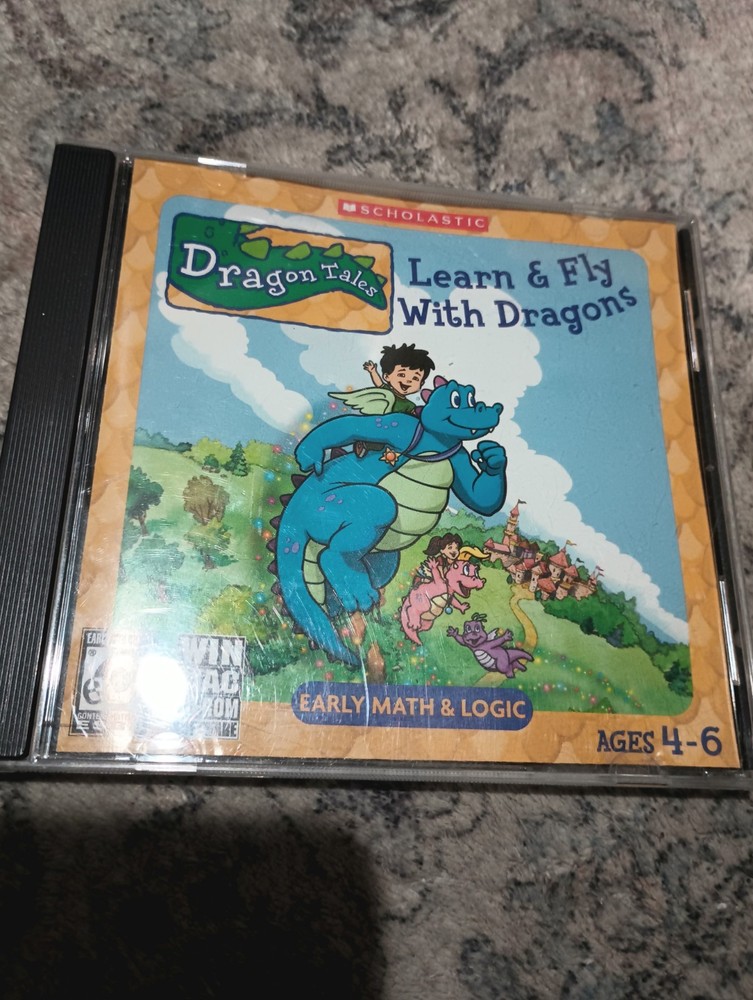 Scholastic Dragon Tales Learn & Fly With Dragons PC CD-ROM Early Math & Logic