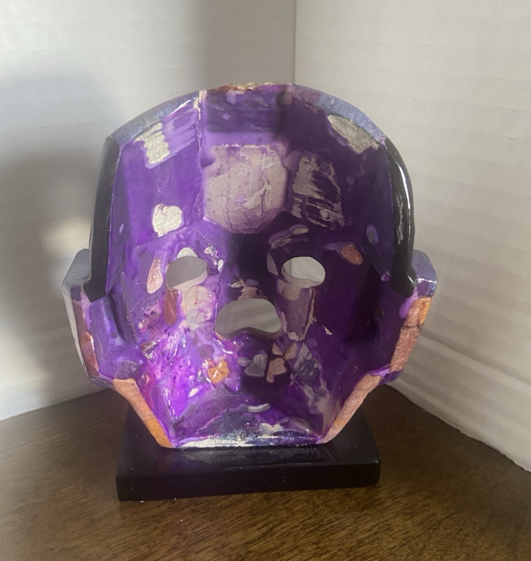 5" mosaic ceremonial burial death mask replica semi-precious stones Aztec Mayan