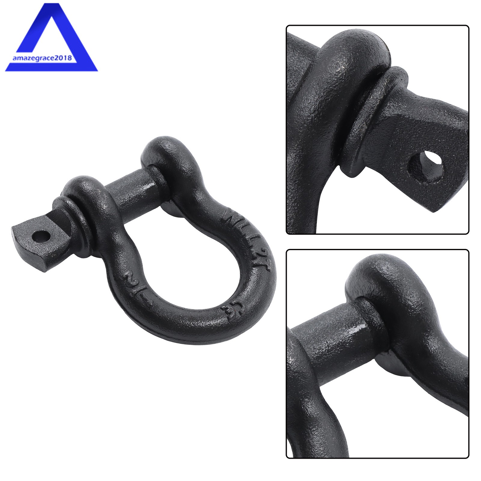 10 Pcs 1/2'' D Ring Anchor Shackles Galvanized Screw Pin Clevis Shackle WLL 2T