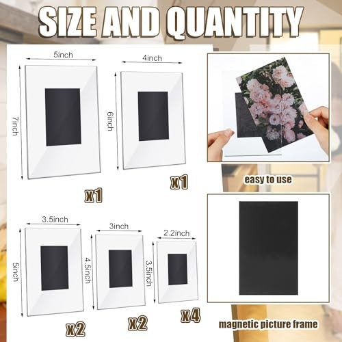 10 Pcs Acrylic Magnetic Picture Photo Frames for Refrigerator Fridge 5x7 4x6