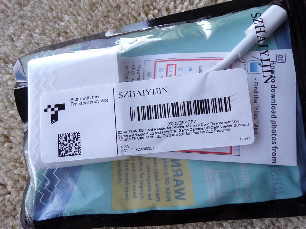 SD Card Adapter Camera Reader 2 In 1 For iPhone - iPad; b15