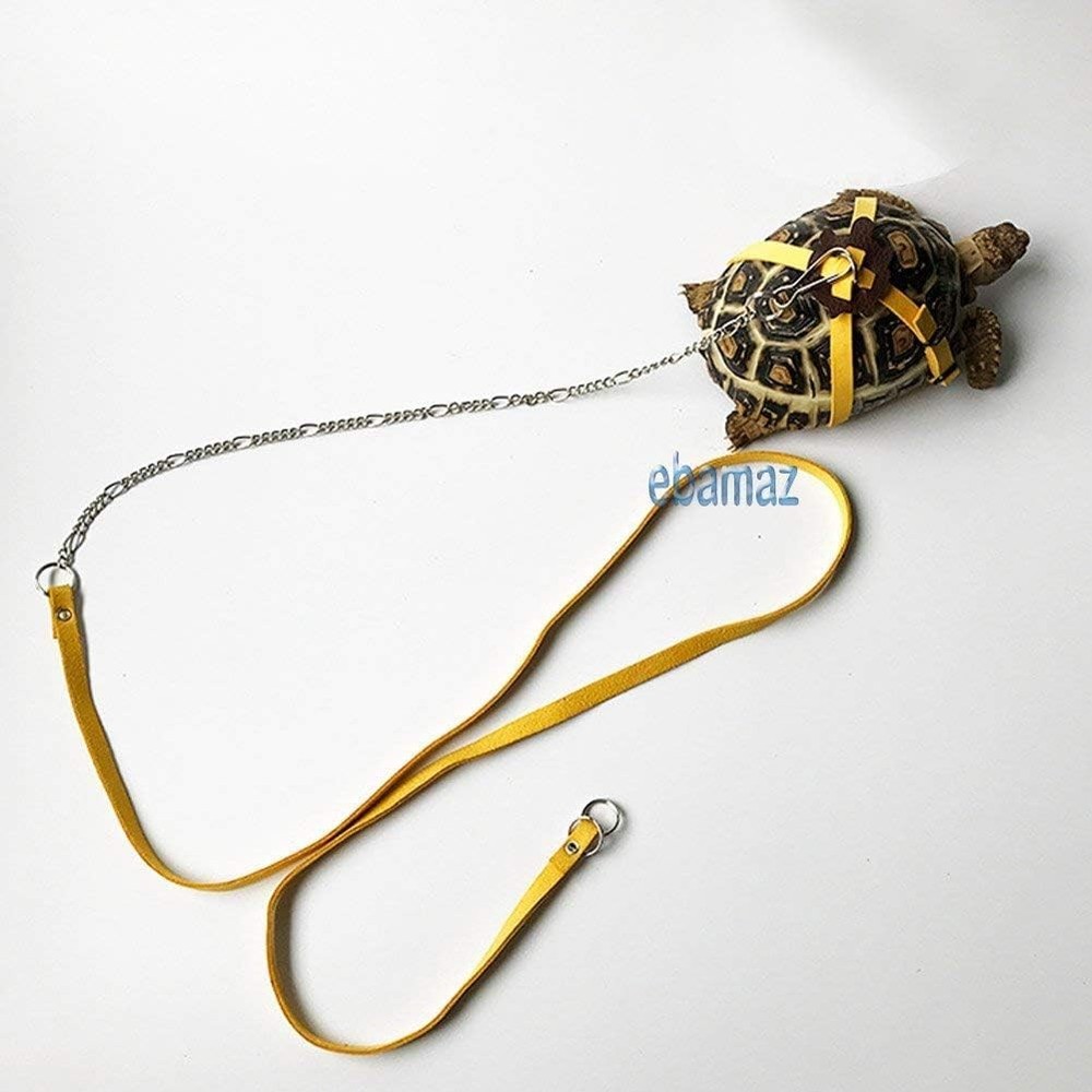 Adjustable Turtle Harness Leashes Soft Leather Harness Strap for Tortoise Pet...