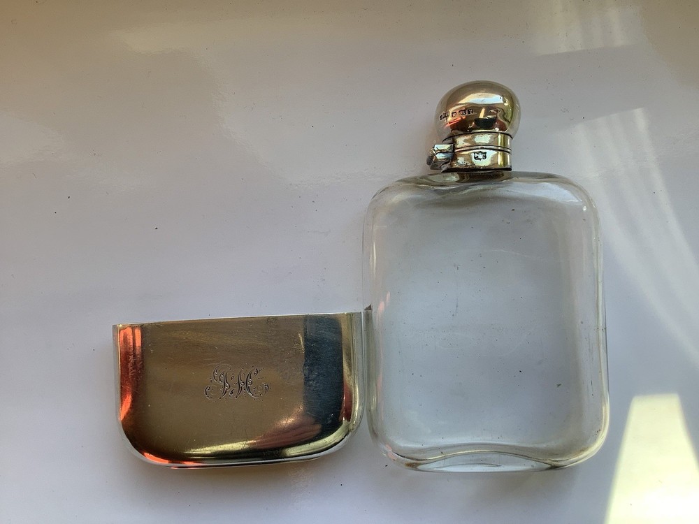 Antique Solid Silver Hip Flask James Dixon & Sons 1891