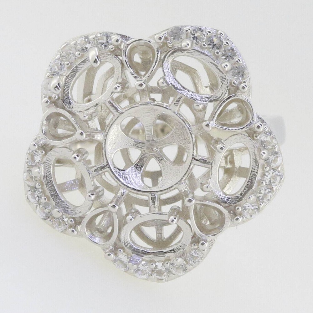 Semi Mount Ring Setting Round 12mm Ring 925 Sterling Silver Ring