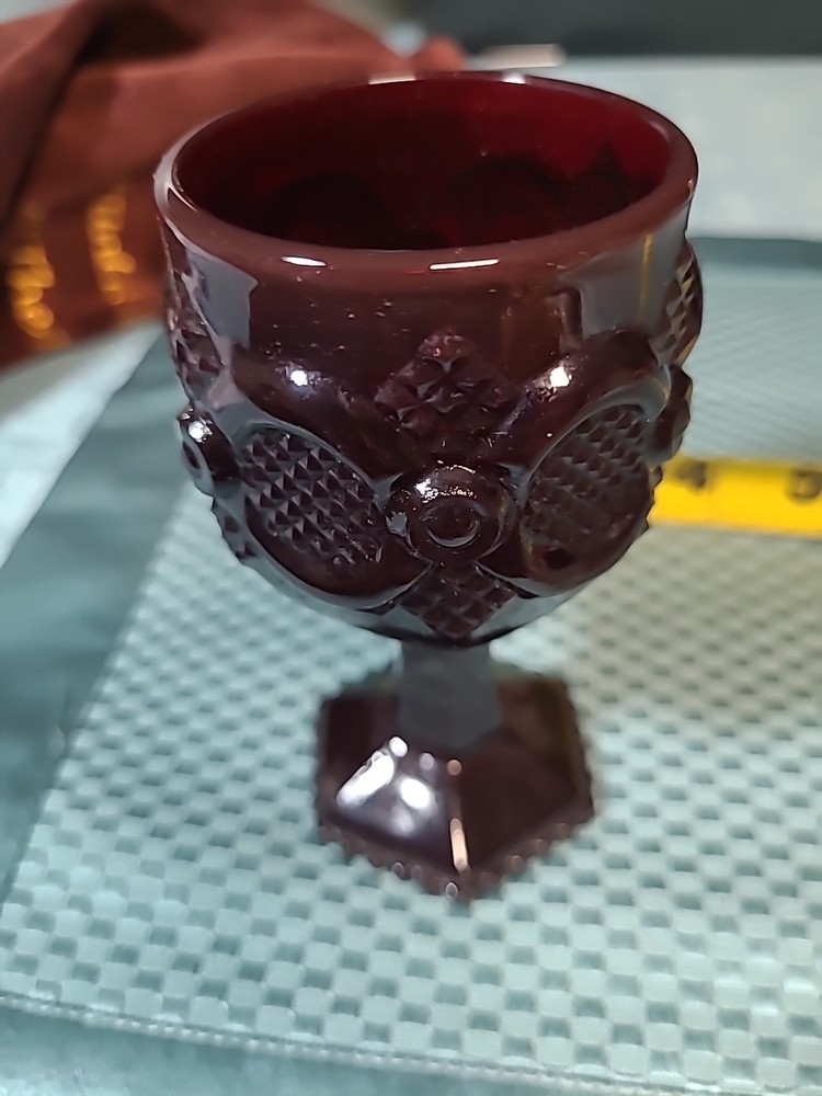 VTG. AVON RED WINE GLASS