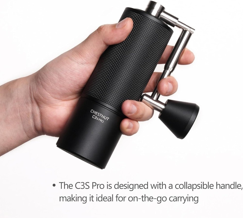Versatile Coffee Grinder with Foldable Handle for Convenience and Portability