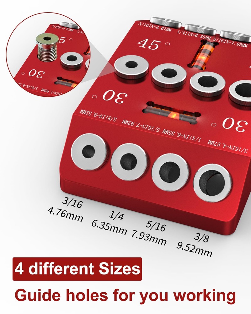 30 45 90 Degree Angle Drill Guide Jig for Hand Drill, Angle Drill Guide for S...
