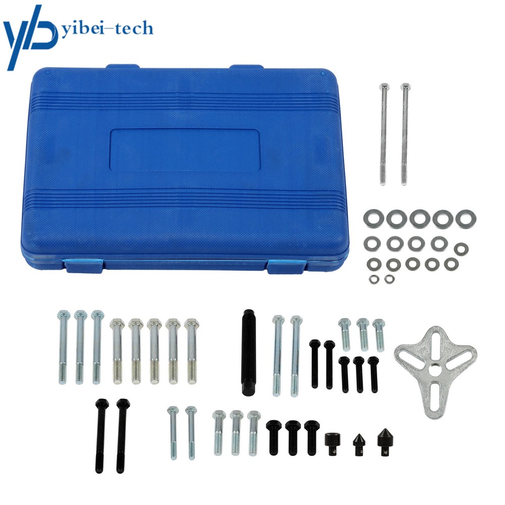 46pcs Harmonic Balancer Puller Steering Wheel Crankshaft Pulley Removal Set
