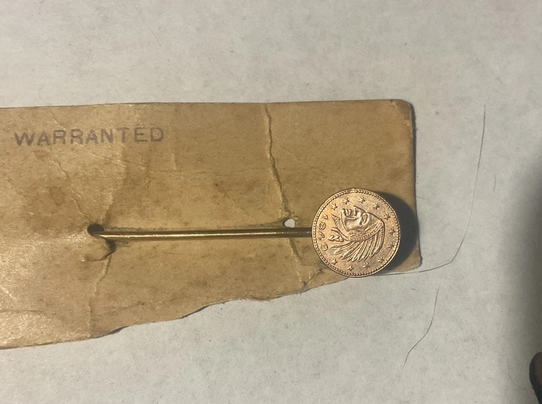 Vintage 1849 California Fractional Gold Stick Pin / Ornate Jewelry