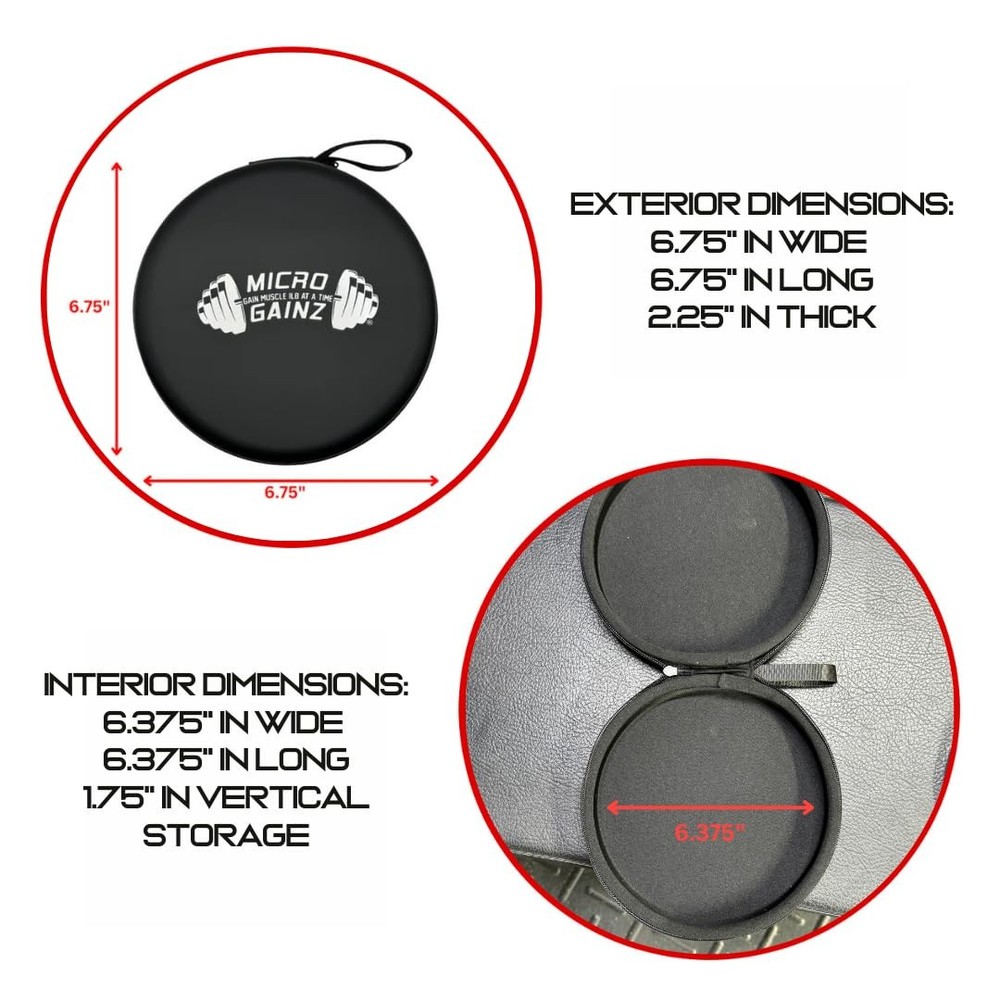 Micro Gainz Hard Shell Carrying Case for 2.5LB Dumbbell Micro Plates