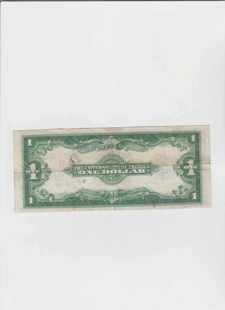 1923 $1 One Dollar Silver Certificate Note Horse Blanket Large Size Banknote.
