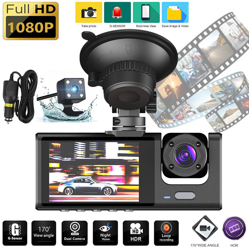 32GB Dash Cam for Car Security Camera Front & Rear & Inside Vehicle Dash Camera