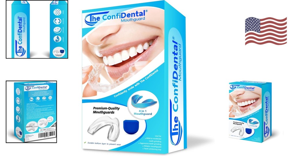 Durable Moldable Mouth Guards: 4-Piece Set for Teeth Grinding & Athletic Use