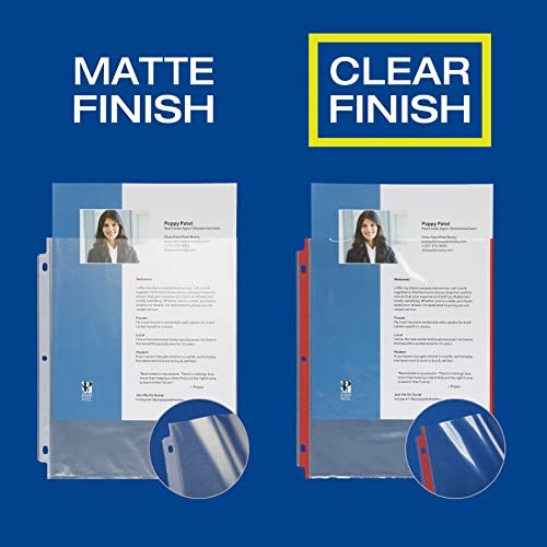 Sheet Protectors, Color Coded, Top Loading Sleeves, Page Protectors, 200/BX,