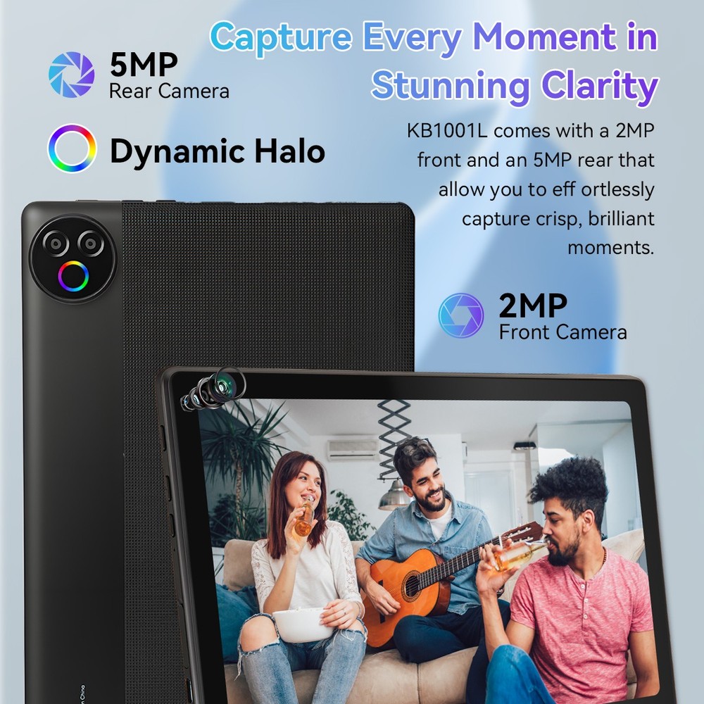 Android15 Tablet 64GB 10.1 in IPS HD Touchscreen Quad Core Processor Dual Camera