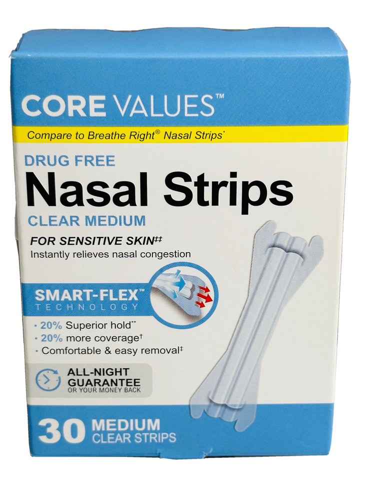 Breathe Right Clear Nasal Strips, Small/Medium - 30 Count