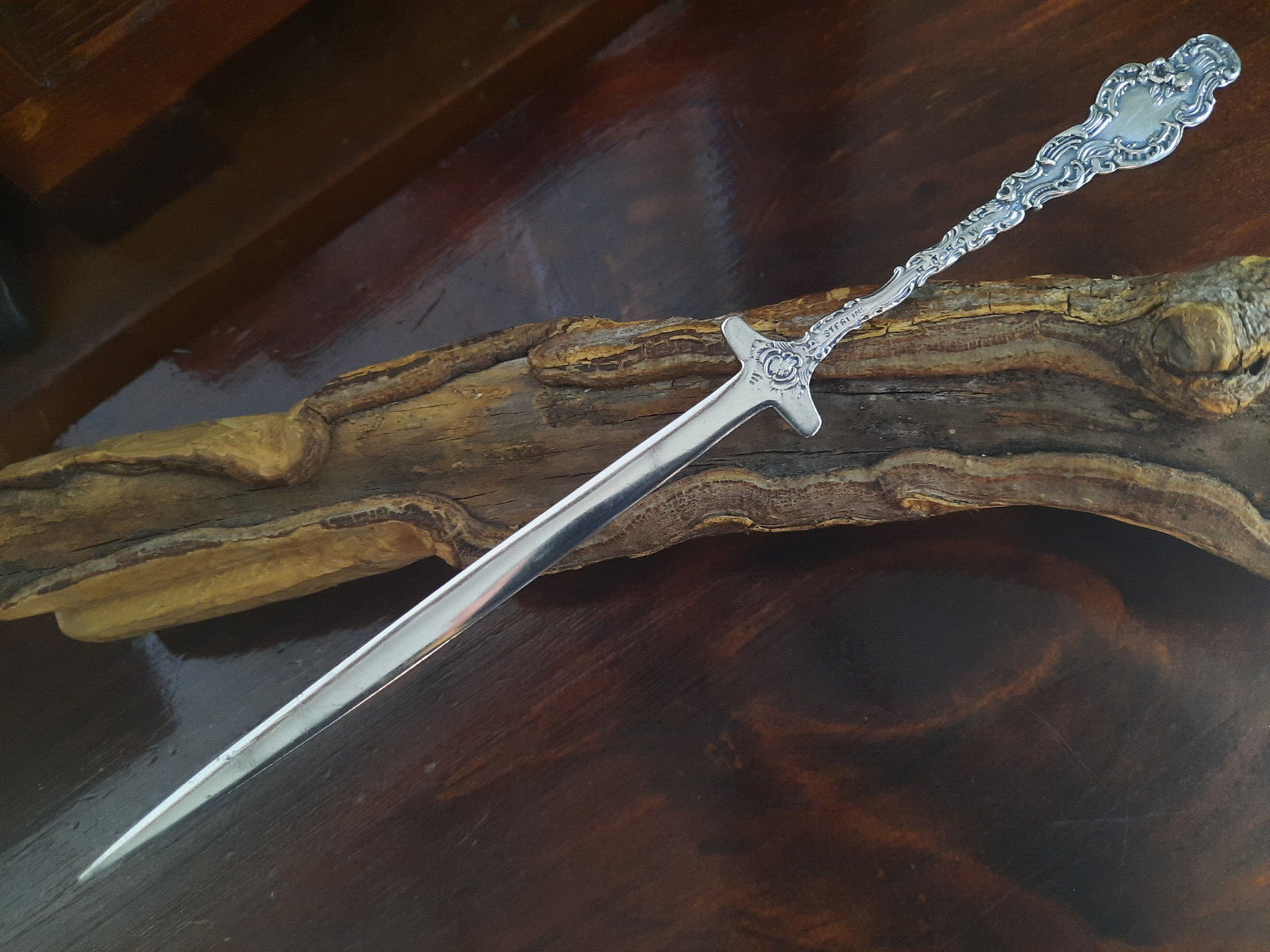 Sterling Silver Durgin Watteau Sword Letter Opener, No monogram