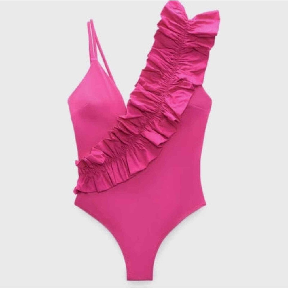 Zara Ruffled Bathing Suit Sz Large
