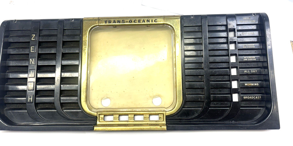 Zenith RADIO Transoceanic    -  ORIGINAL USED FRONT FACE  PANEL  - MODEL G500