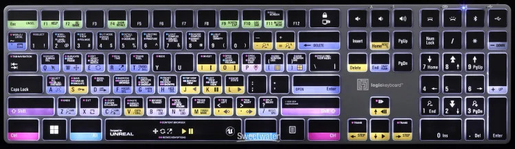 LogicKeyboard Titan Wireless Backlit Keyboard for Unreal Engine - Windows