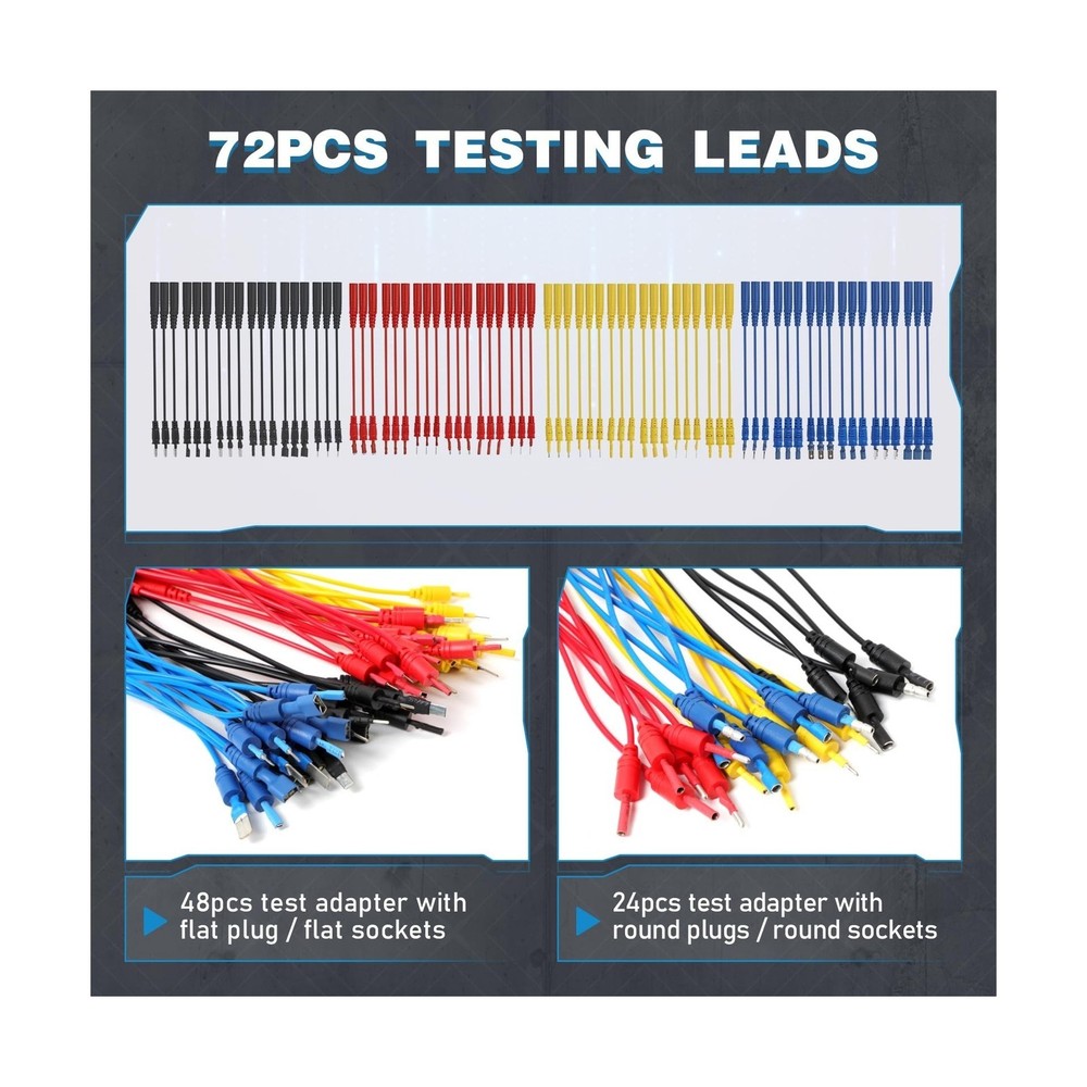 110PCS Automotive Circuit Test Lead Kit, Multimeter Leads Kit,Multi Function ...