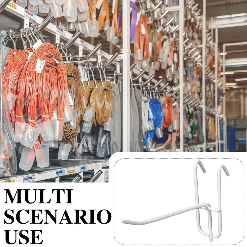 25 Pcs 6 Inch White Grid Wall Hooks Gridwall Panel Hooks for Garage Retail