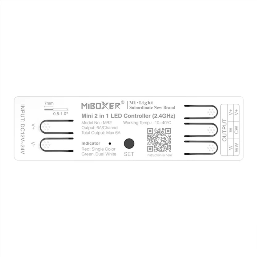 Miboxer Mini 2 in 1 LED Controller (2.4GHz) Output Max 6A