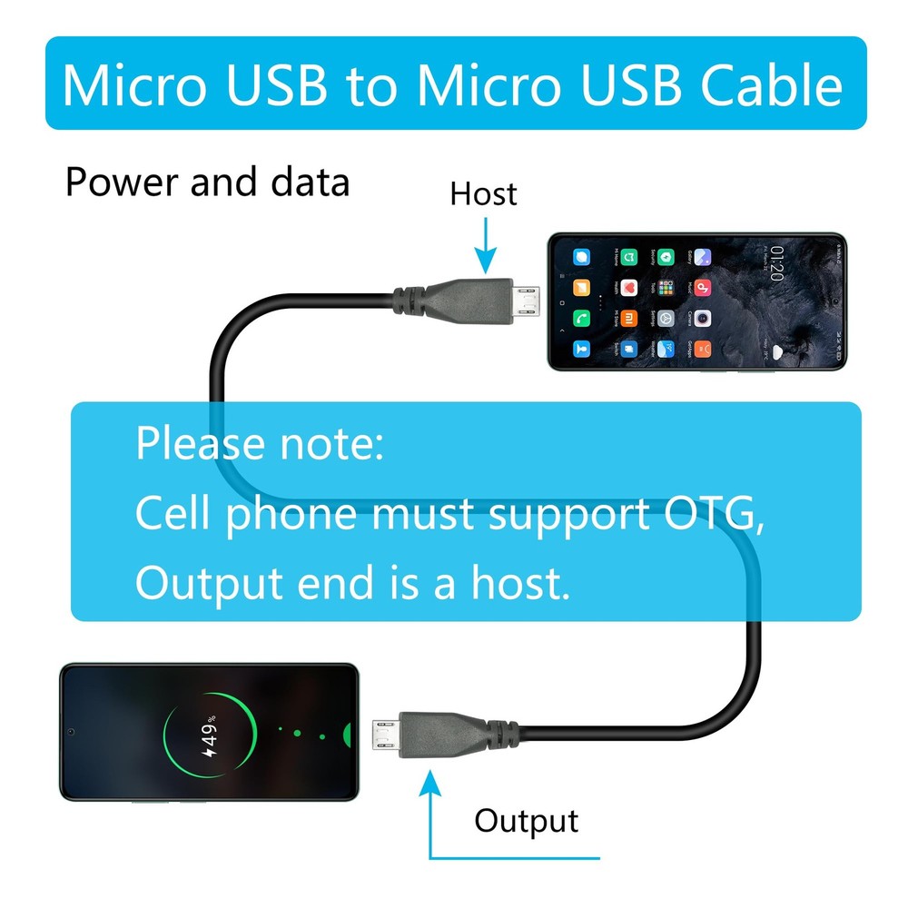 Micro USB Charging Data Cable, 0.5M/1.6FT 2.0 0.5M/1.6FT, Grey