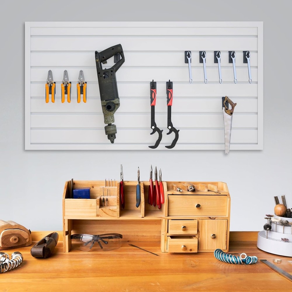 Durable PVC Slatwall Panel - Versatile Wall Mounted Storage Solution, 2x4ft