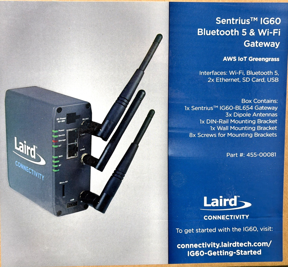 Ezurio Sentrius™ IG60-BL654 Wireless IoT Gateway