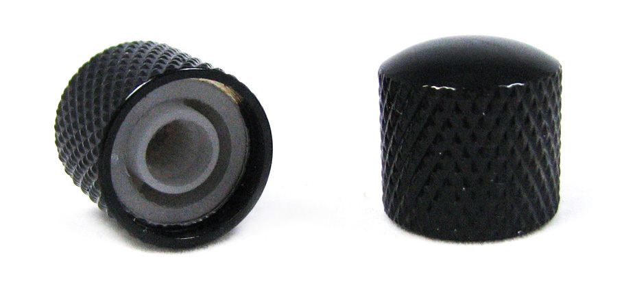 2-pack Black Press-Fit Dome Knobs for Guitar/Cigar Box Guitar & more!