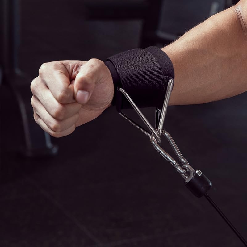2Pack Wrist Cuffs for Cable Machine Adjustable Neoprene Padding One Size Fit ...
