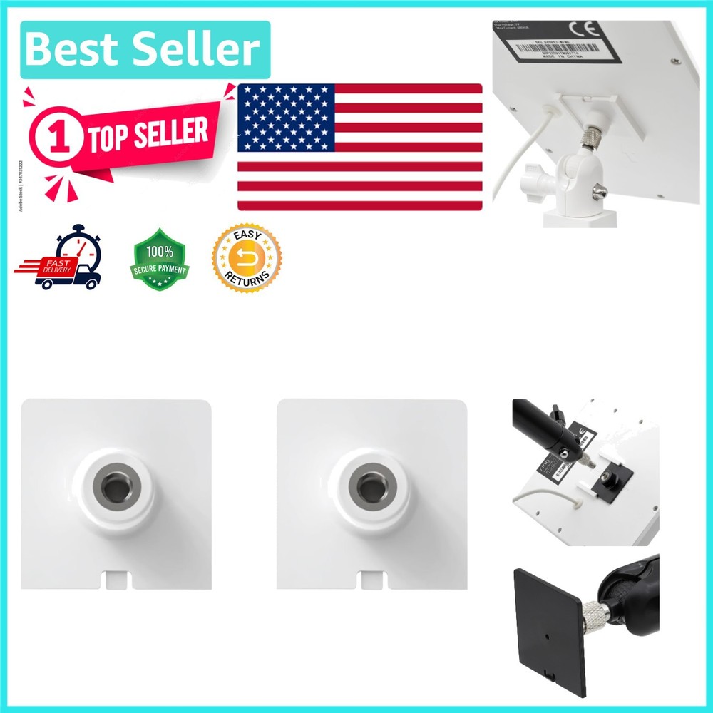 Secure 1/4 Inch Threaded Mount Adapters for Ring Solar Panels - White, 2 Pack