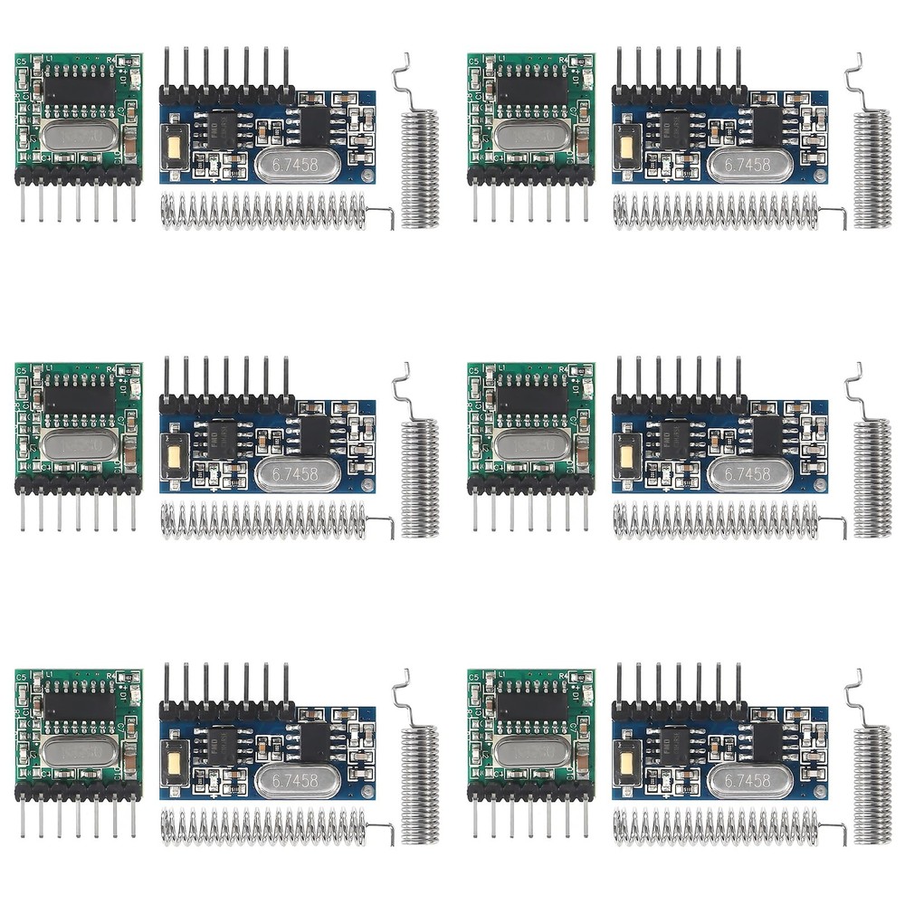 6pcs 433mhz Wireless RF Transmitter and Receiver Wireless 4 Channel Output Li...
